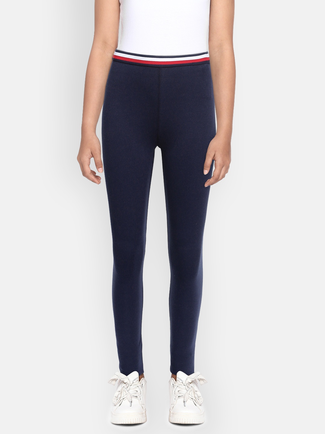 

Tommy Hilfiger Girls Navy Blue Solid Leggings