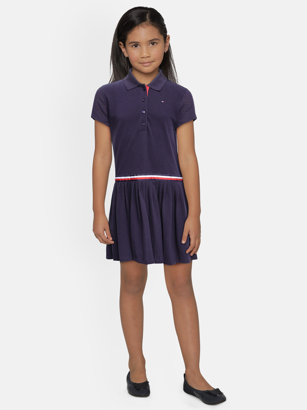

Tommy Hilfiger Girls Navy Blue Solid T-shirt Dress