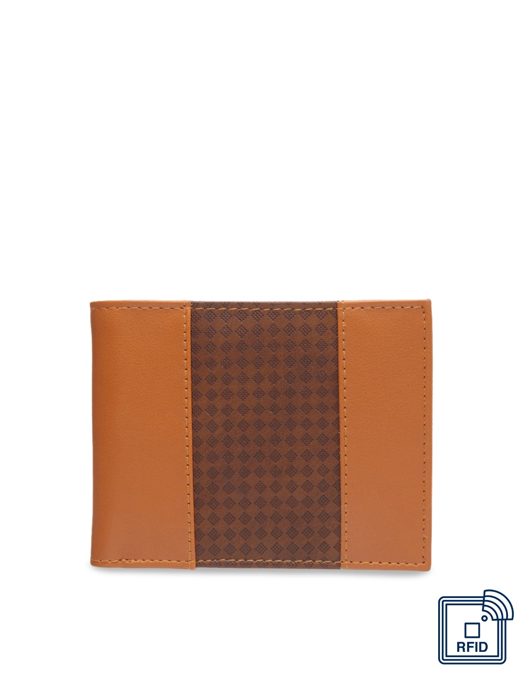 

Apsis Men Tan Brown Colourblocked Two Fold Wallet