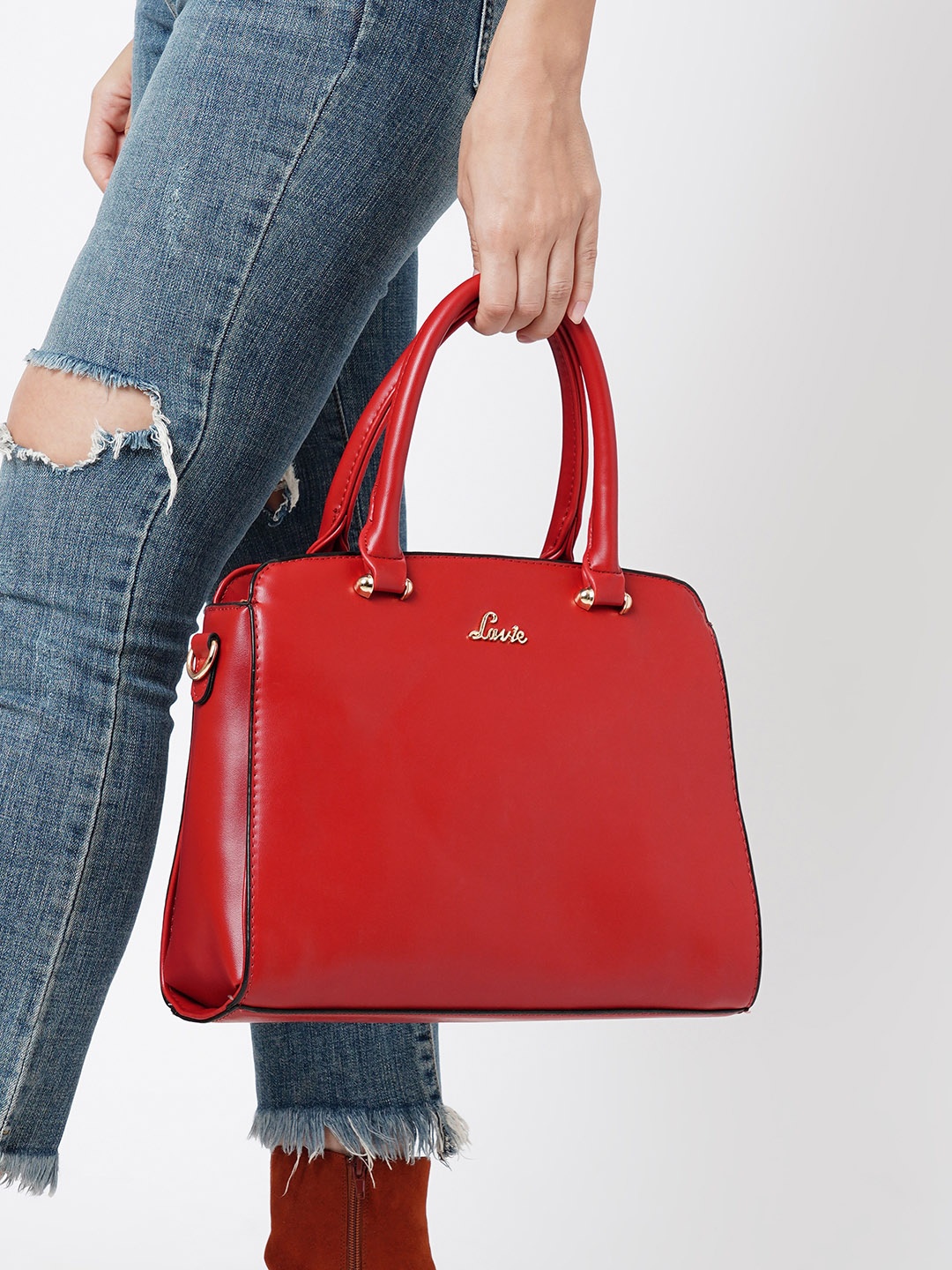 

Lavie Ushawu Red Saffiano Textured Structured Medium Handheld