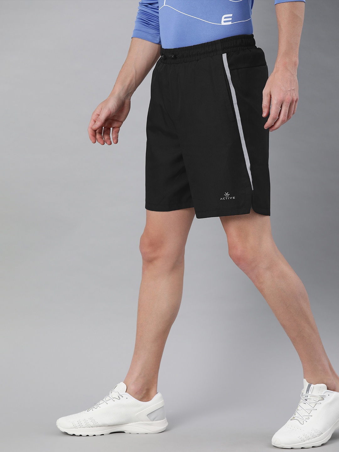 

WROGN ACTIVE Men Black Solid Slim Fit Regular Shorts