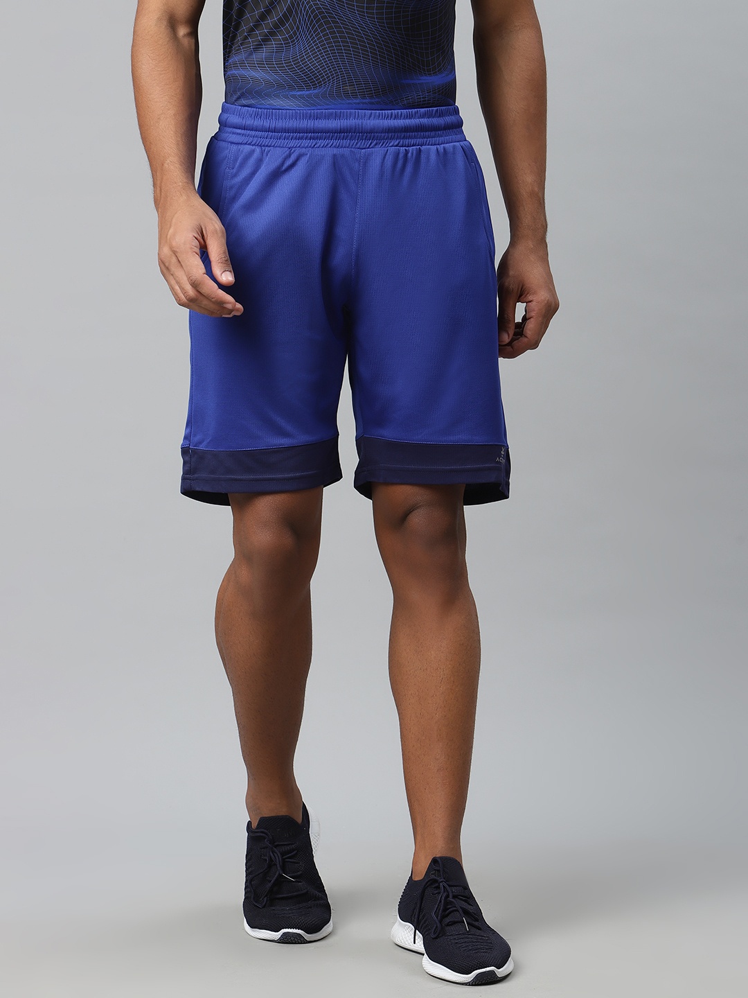 

WROGN ACTIVE Men Blue Solid Slim Fit Sports Shorts