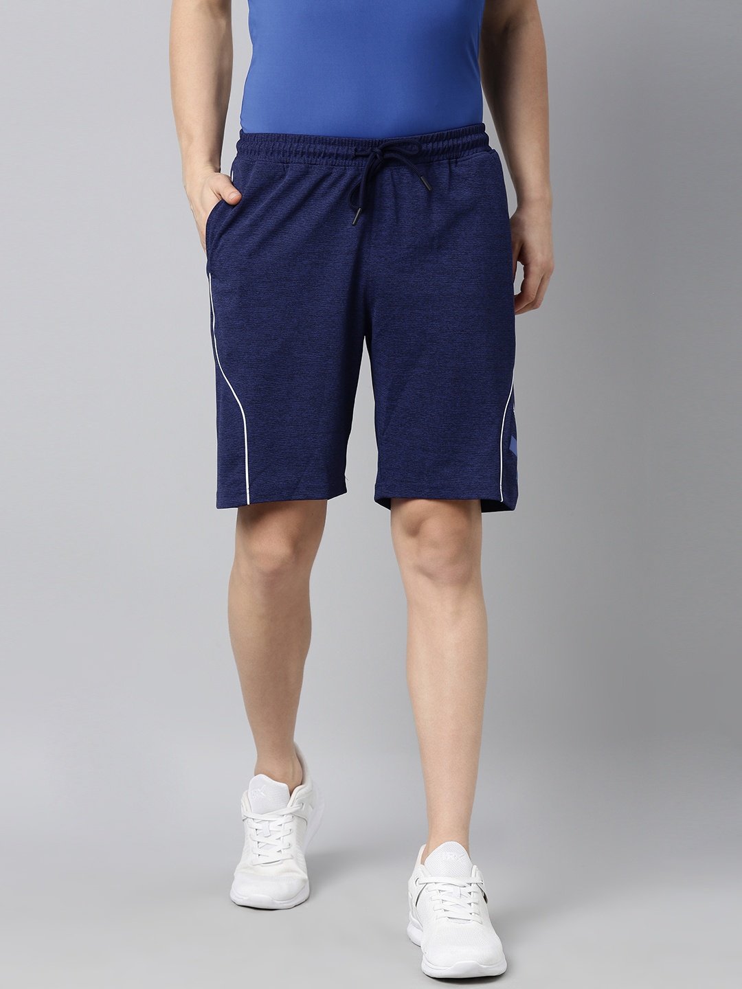 

WROGN ACTIVE Men Blue Mid-Rise Slim Fit Sports Shorts
