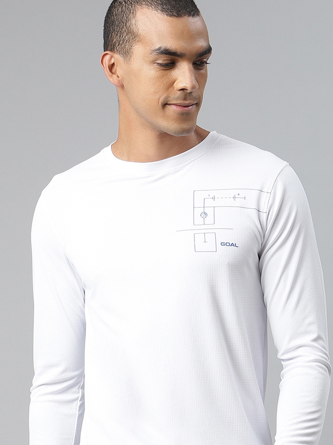 

WROGN ACTIVE Men White Printed Slim Fit Round Neck T-shirt