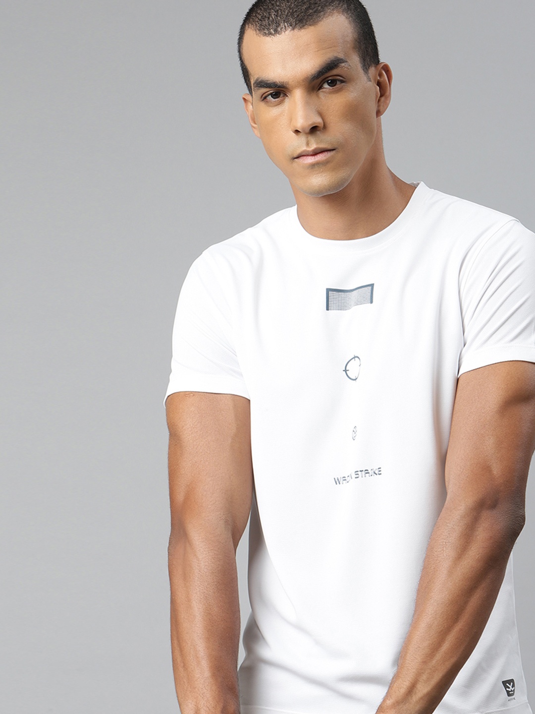 

WROGN ACTIVE Men White Printed Detail Round Neck T-shirt