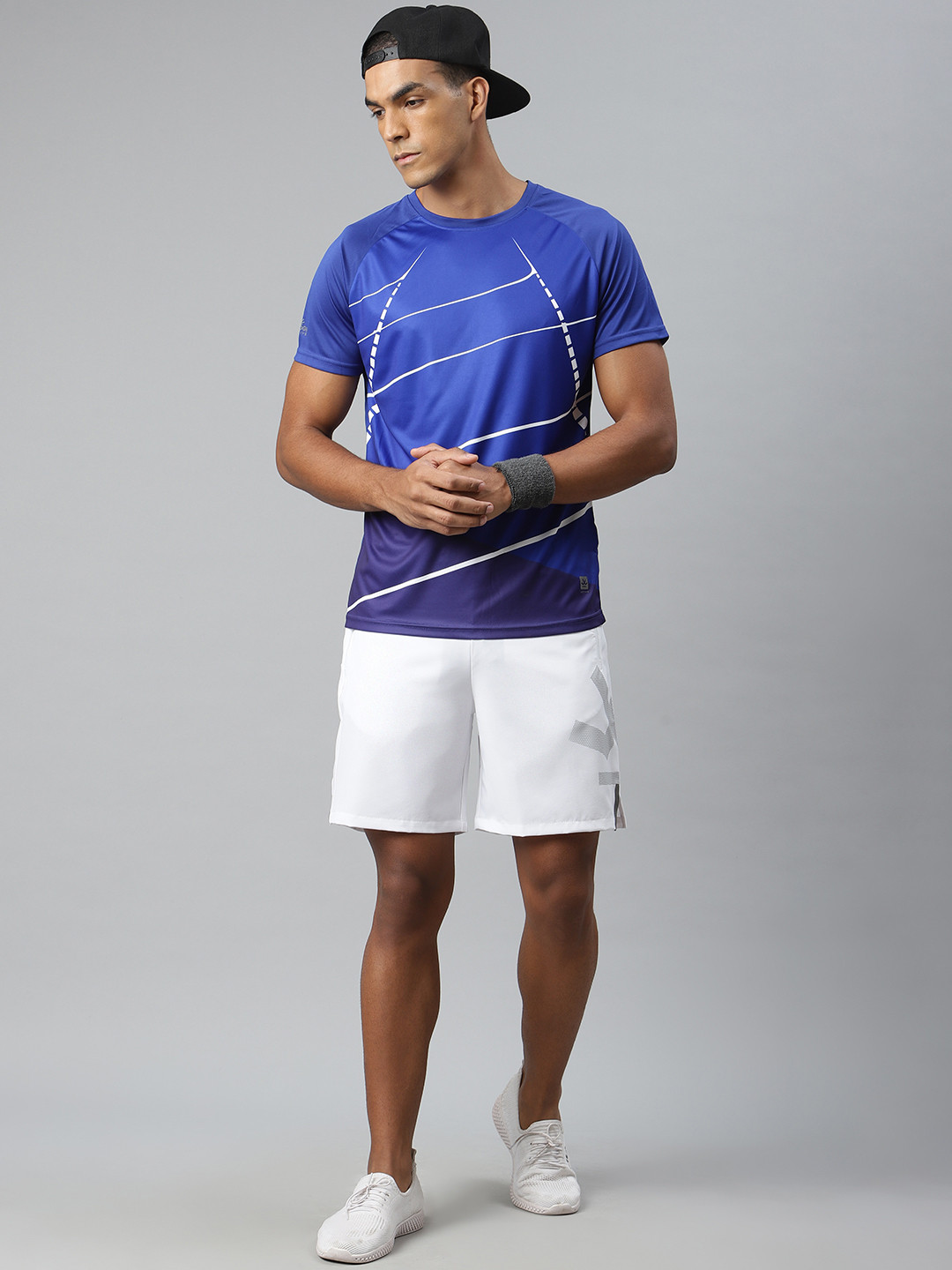 

WROGN ACTIVE Men Blue Printed Round Neck T-shirt
