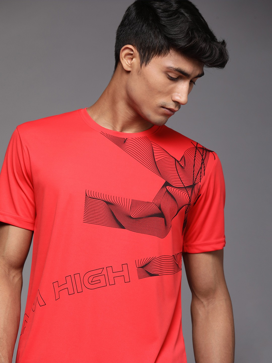 

WROGN ACTIVE Men Red Typography Printed Slim Fit T-shirt