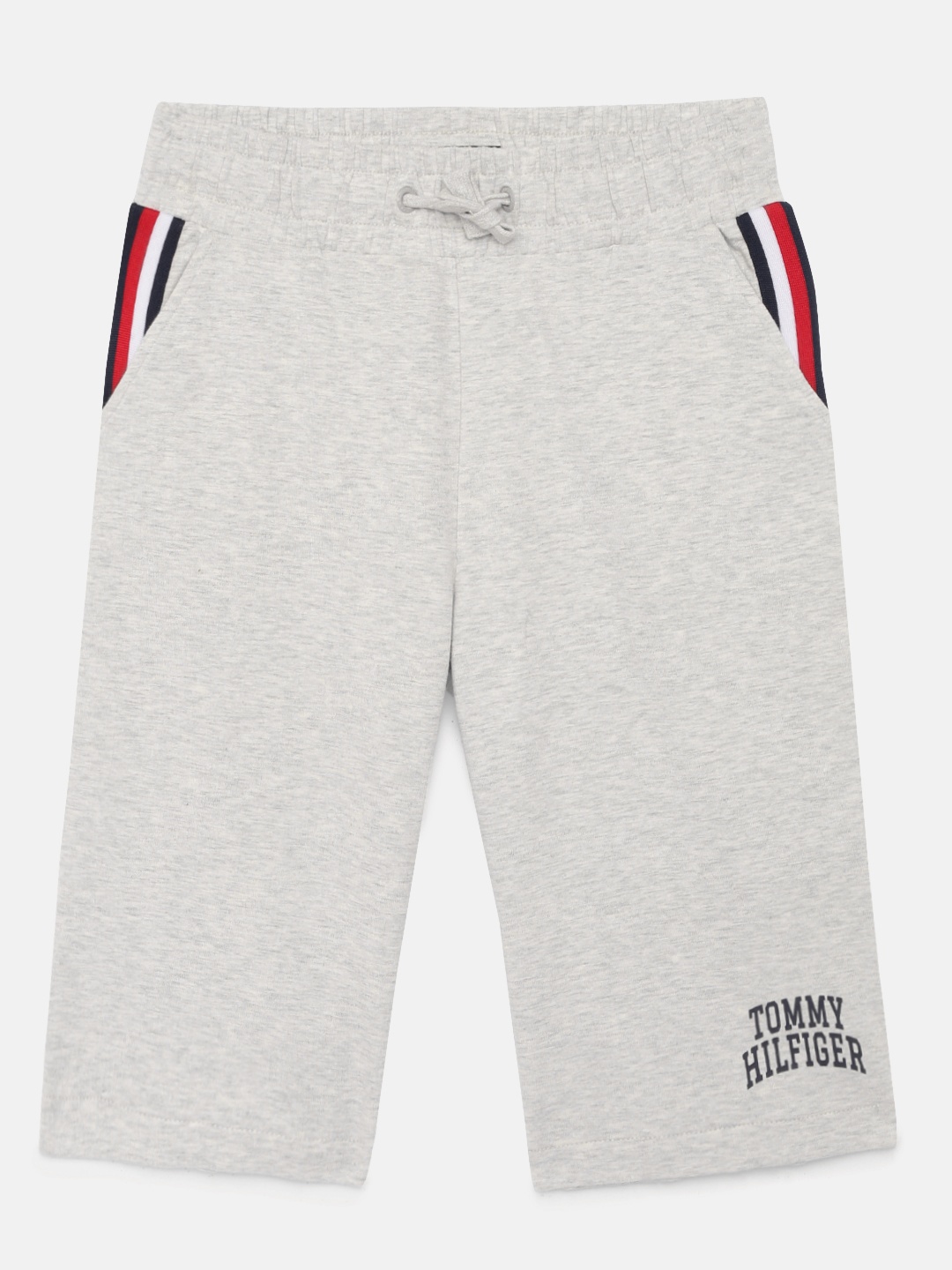 

Tommy Hilfiger Boys Grey Melange Solid Regular Fit Shorts