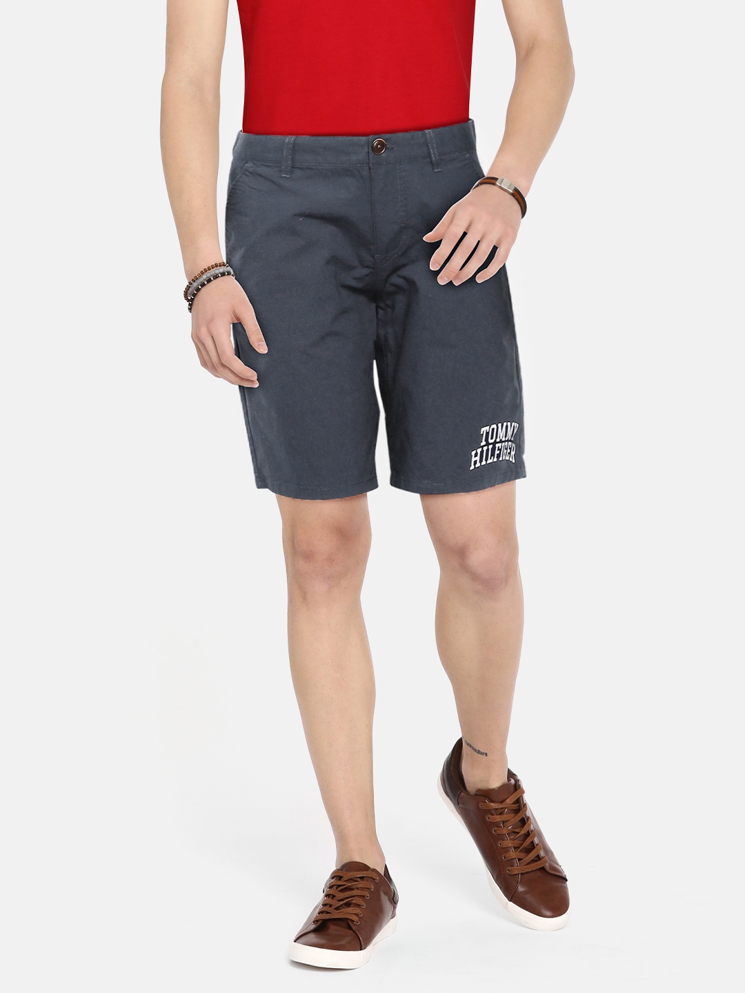 

Tommy Hilfiger Boys Navy Blue Brand Logo Print Sustainable Chino Shorts