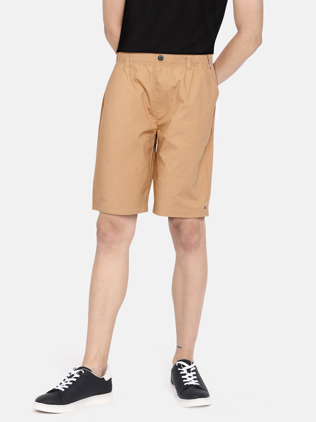 

Tommy Hilfiger Boys Khaki Brown Solid Regular Fit Shorts