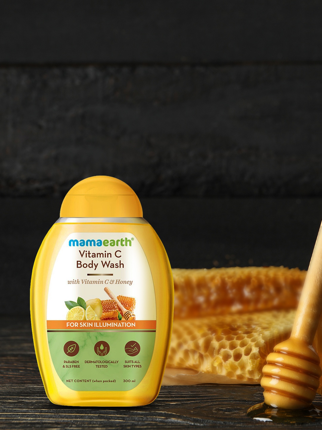 

Mamaearth Vitamin C Body Wash with Honey for Skin Illumination - 300 ml, Yellow
