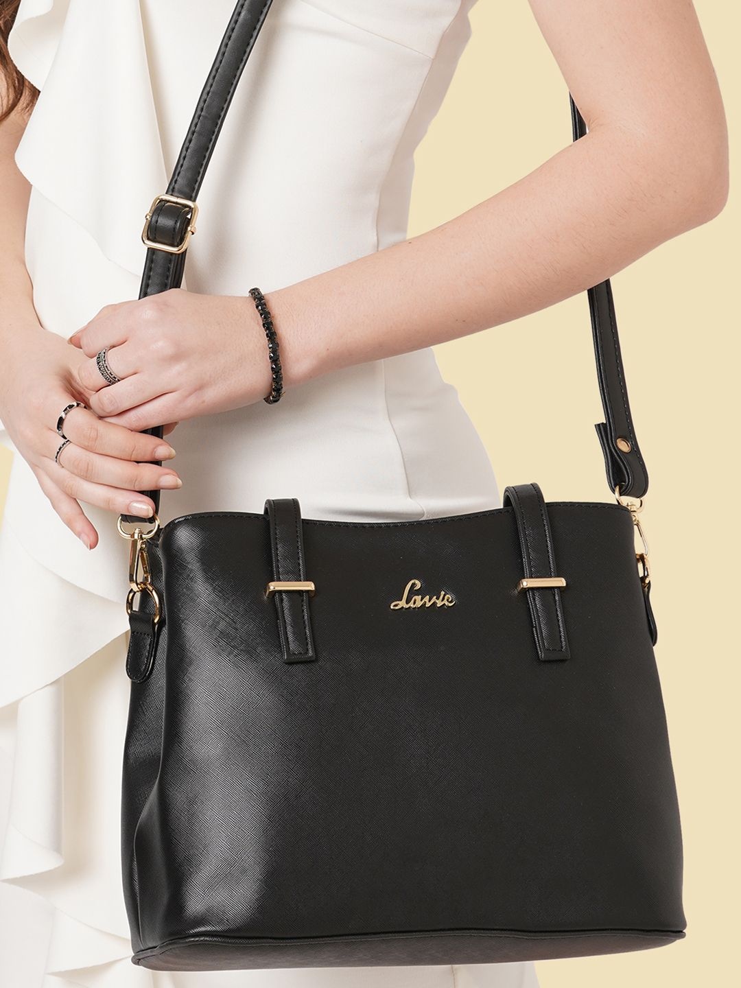 

Lavie Black Textured Shoulder Bag