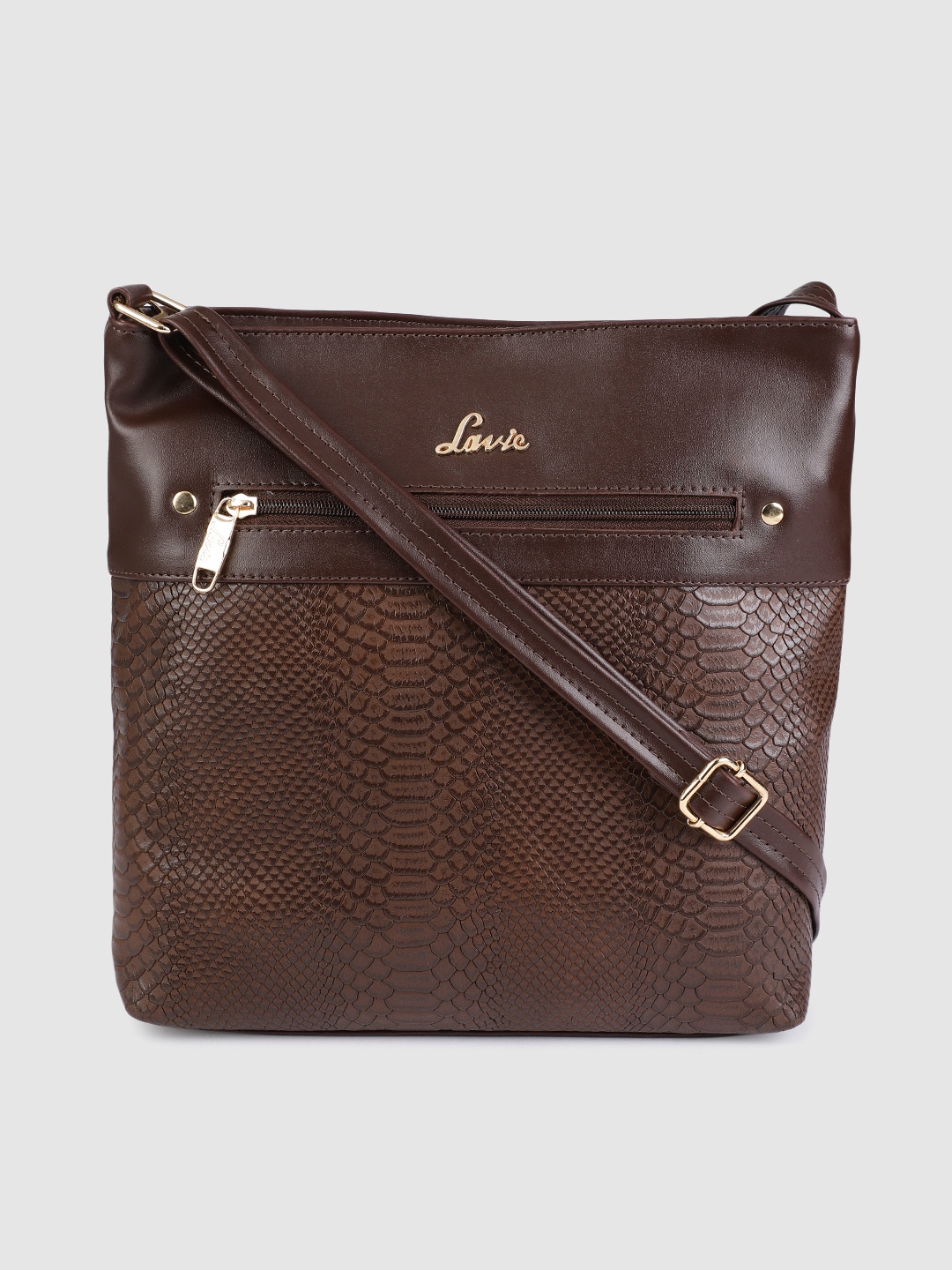 

Lavie Moritz Brown Textured Structured Sling Bag