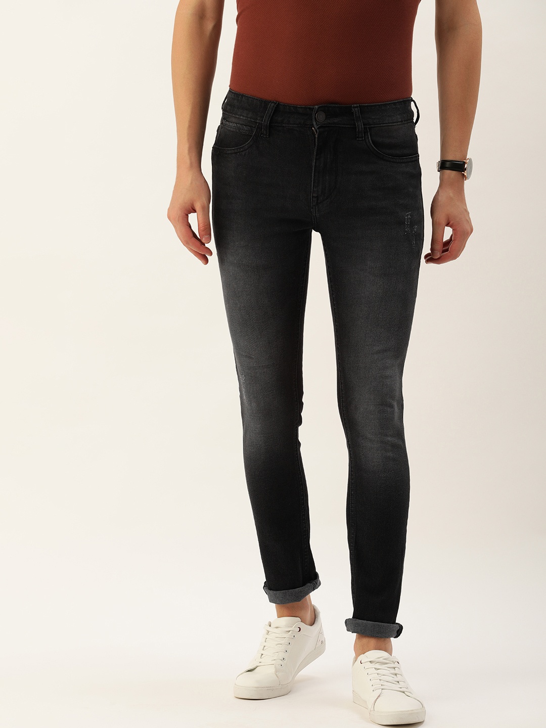 

INVICTUS Men Black Slim Fit Light Fade Stretchable Jeans