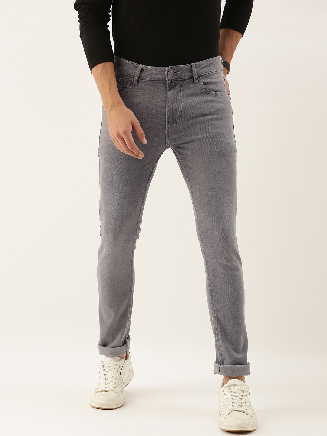 

INVICTUS Men Grey Skinny Fit Light Fade Stretchable Jeans