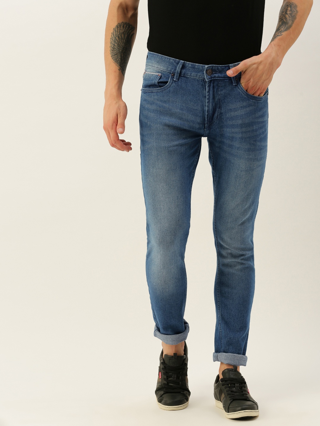 

INVICTUS Men Blue Regular Fit Mid-Rise Clean Look Jeans