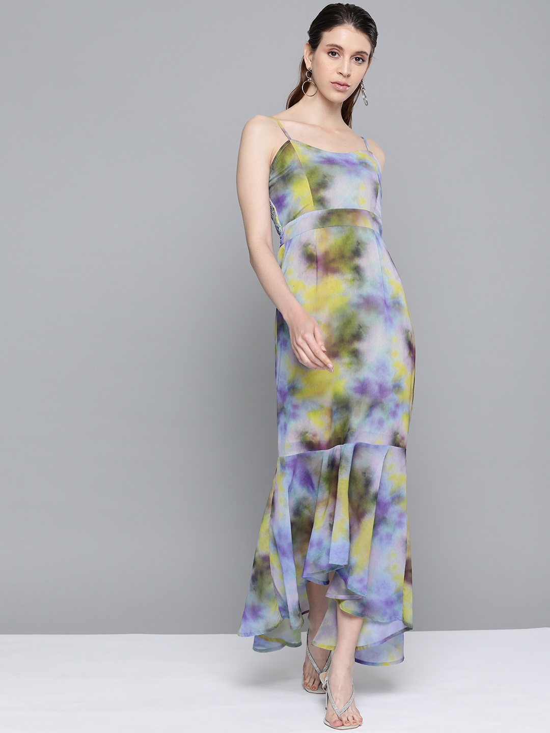 

SASSAFRAS Yellow & Purple Dyed Maxi Dress
