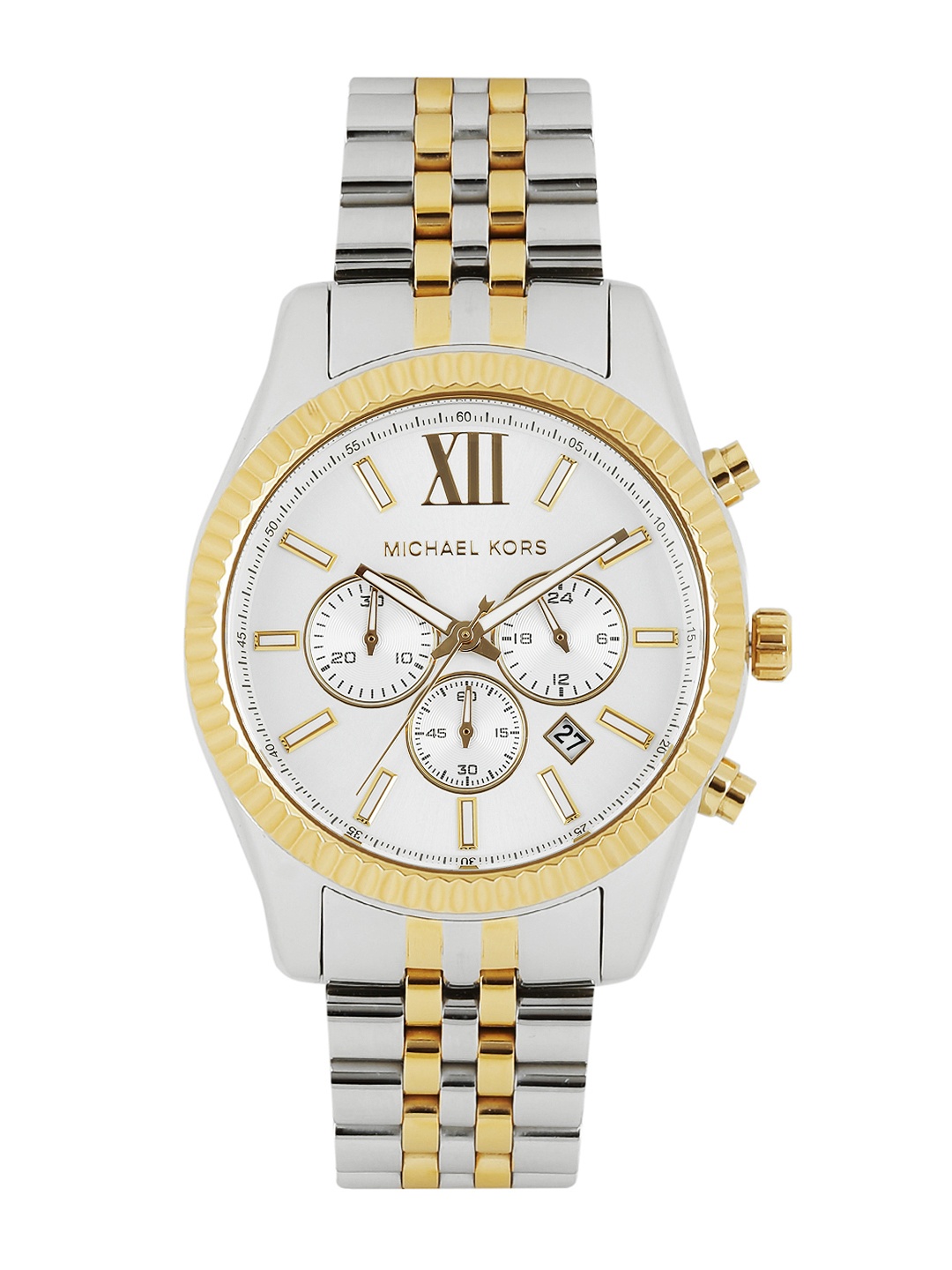 

Michael Kors Men Silver-Toned Dial Chronograph Watch MK8344
