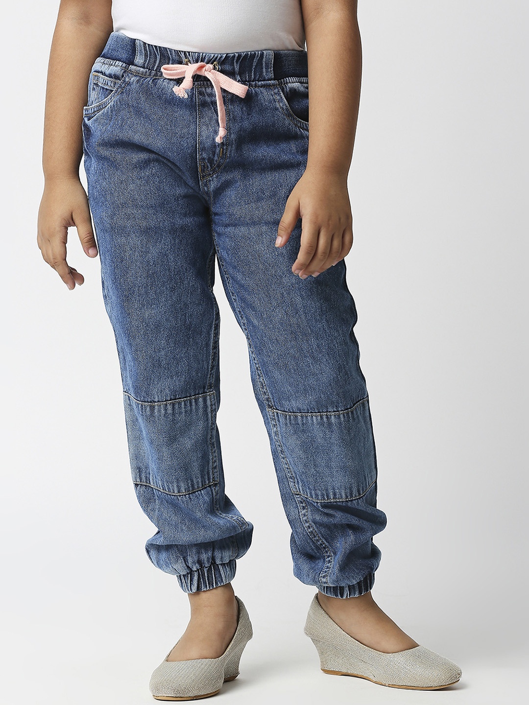 

High Star Girls Blue Jogger Mid-Rise Clean Look Jeans