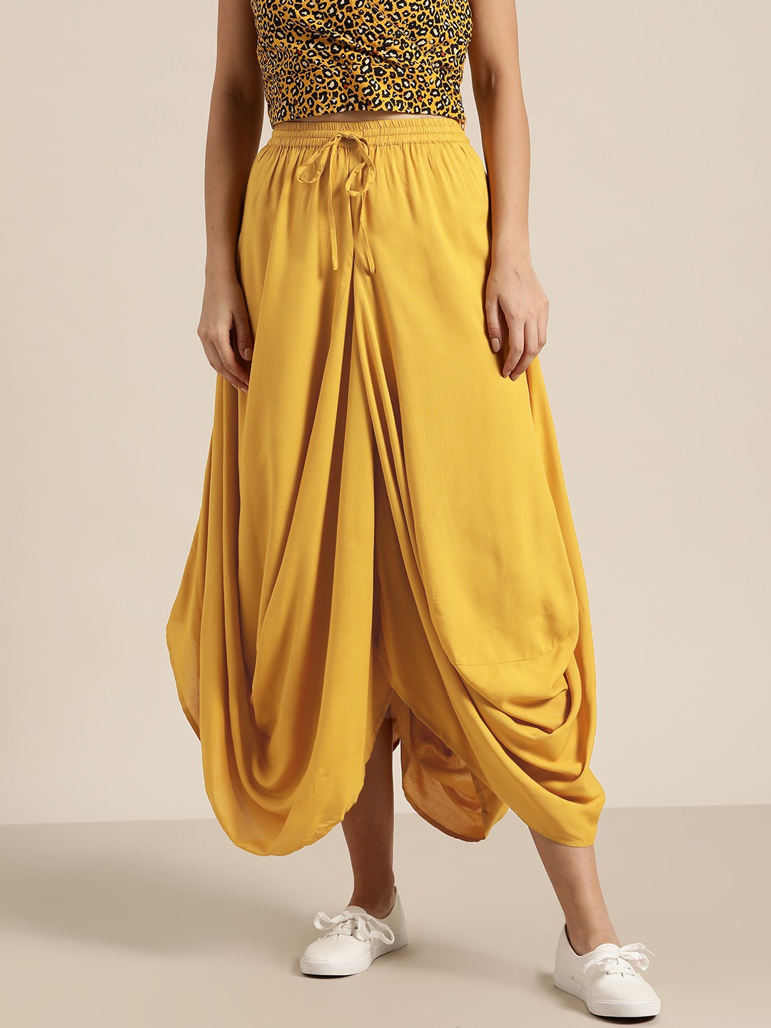 

Shae by SASSAFRAS Mustard Yellow Liva Dhoti Style Skirt
