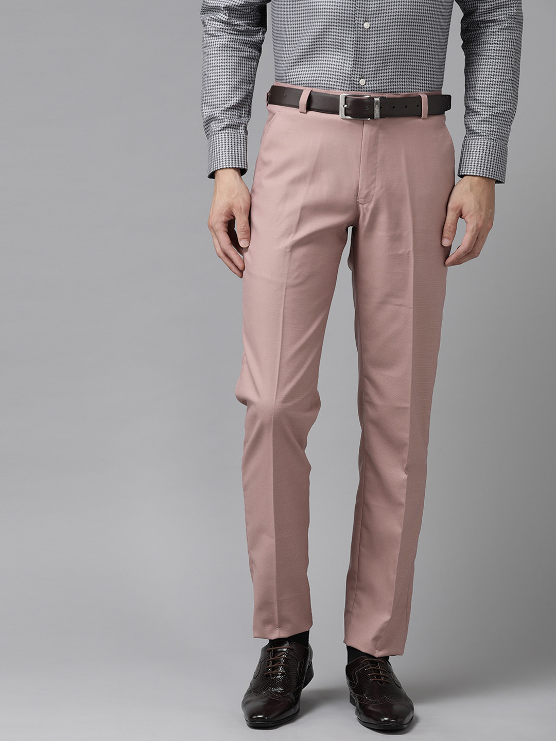 

Hangup Men Mauve Regular Fit Solid Formal Trousers
