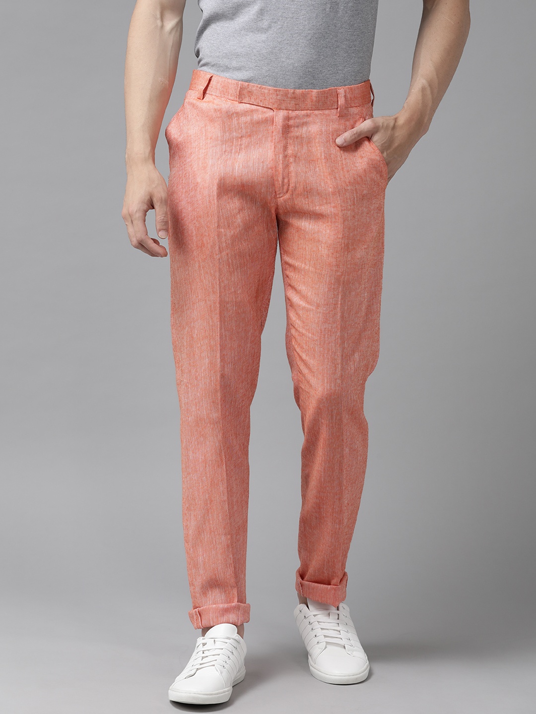 

Hangup Men Orange Regular Fit Solid Trousers