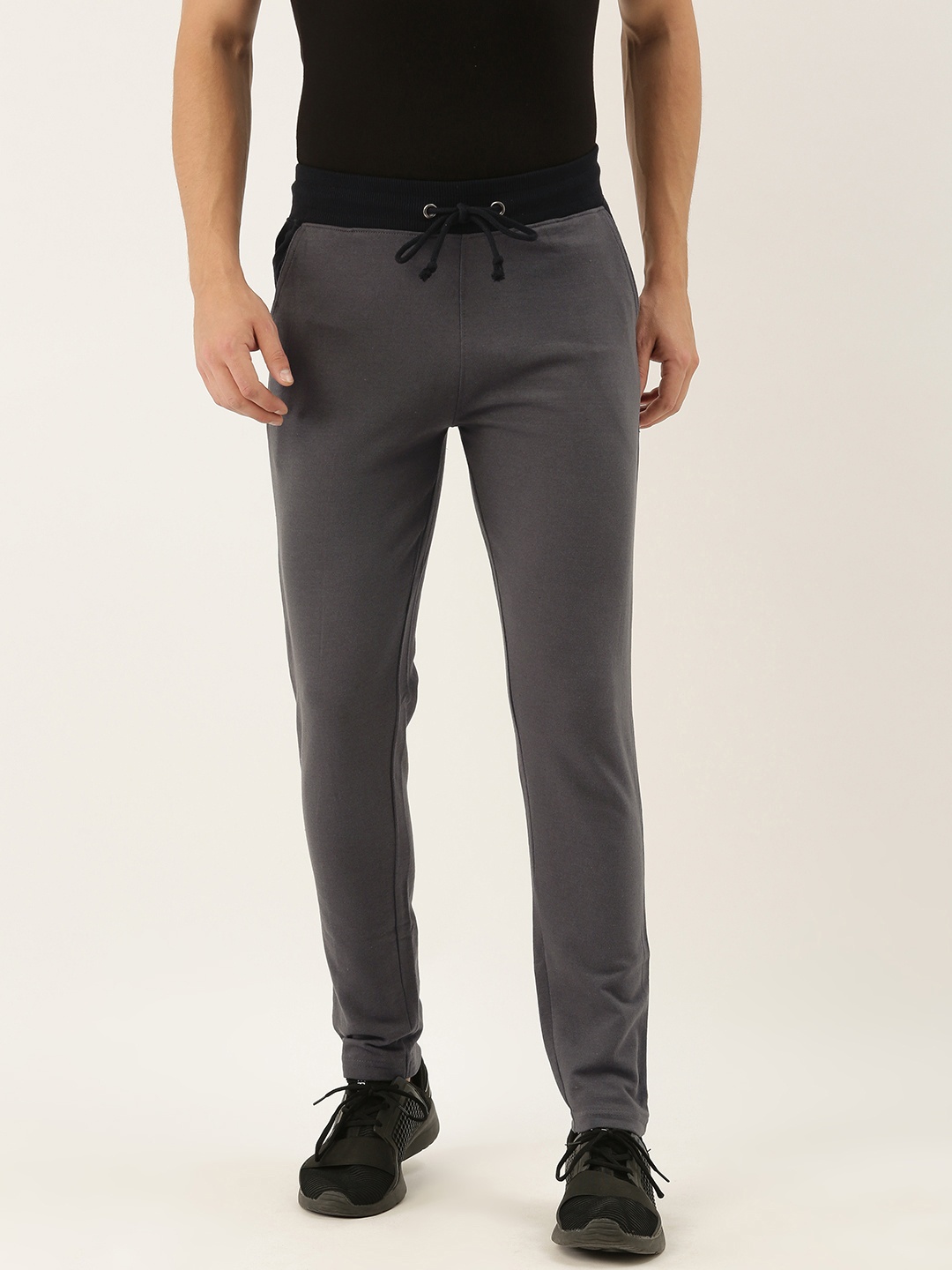 

ARISE Men Charcoal Grey Solid Track Pants