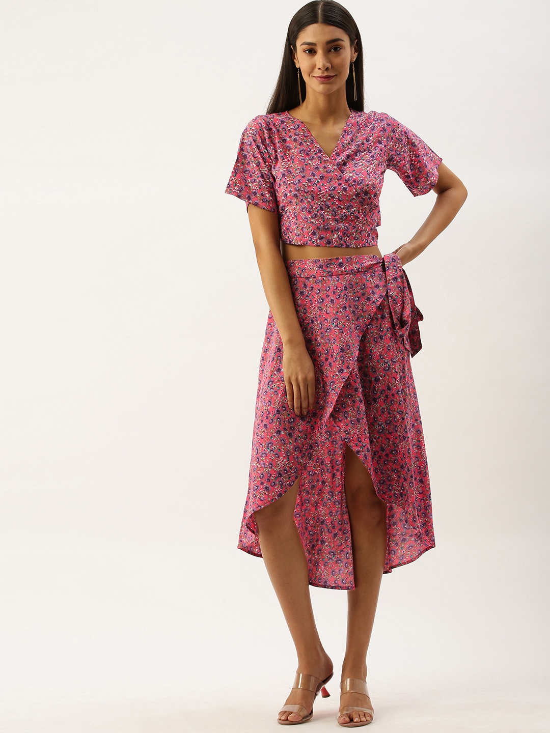 

Berrylush Women Pink Printed Co-ordinate Sets Dress