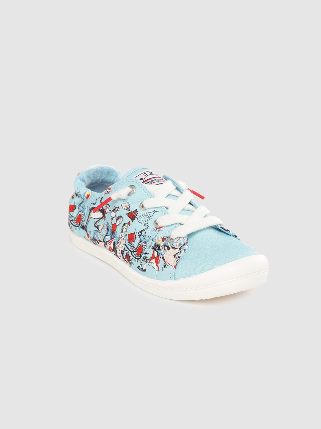 

Skechers Women Blue & Red Printed Beach Bingo Good Trick Sneakers