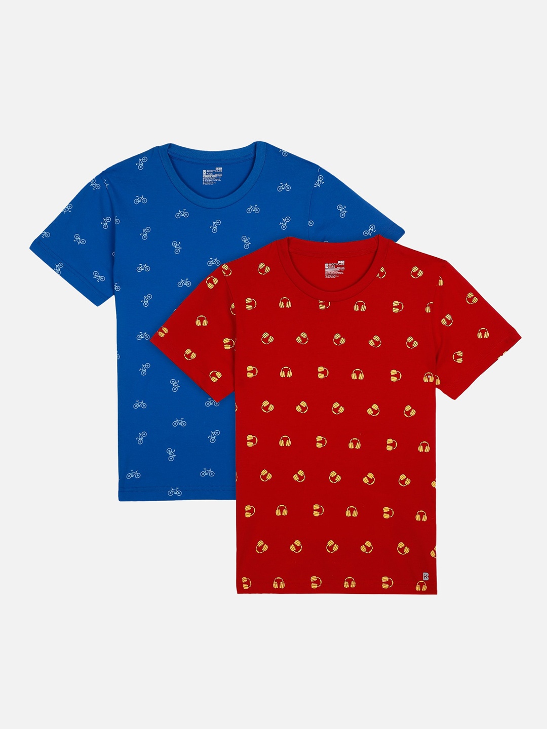 

Bodycare Boys Pack of 2 Printed Antiviral and Antibacterial Printed T-shirt, Red