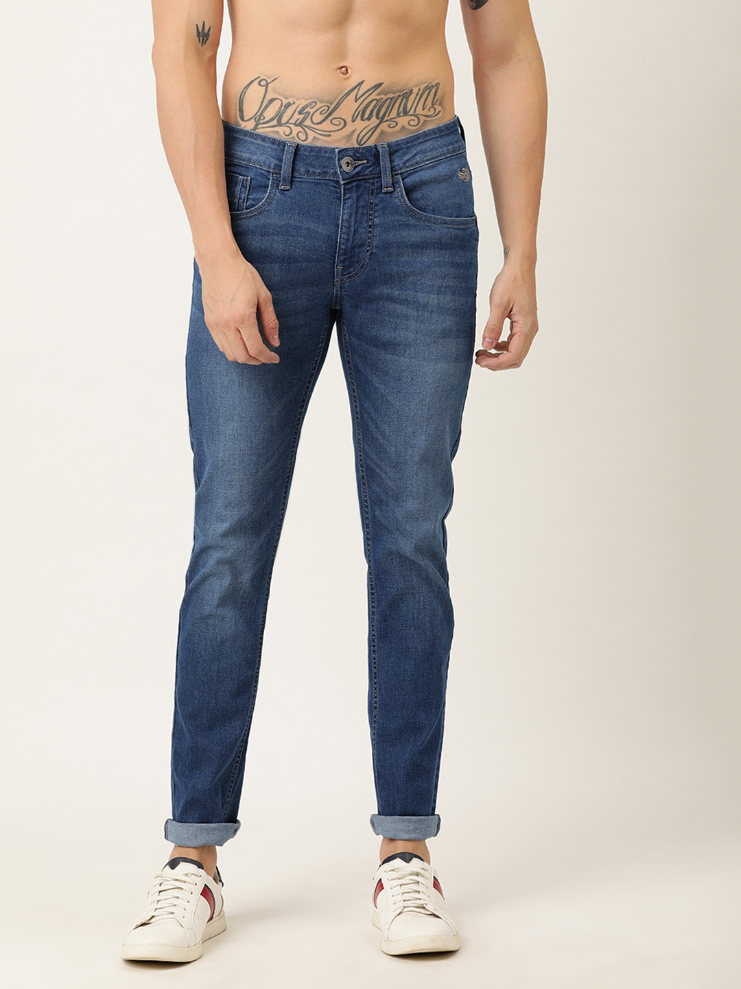 

Flying Machine Men Blue Skinny Fit Low-Rise Clean Look Stretchable Jeans