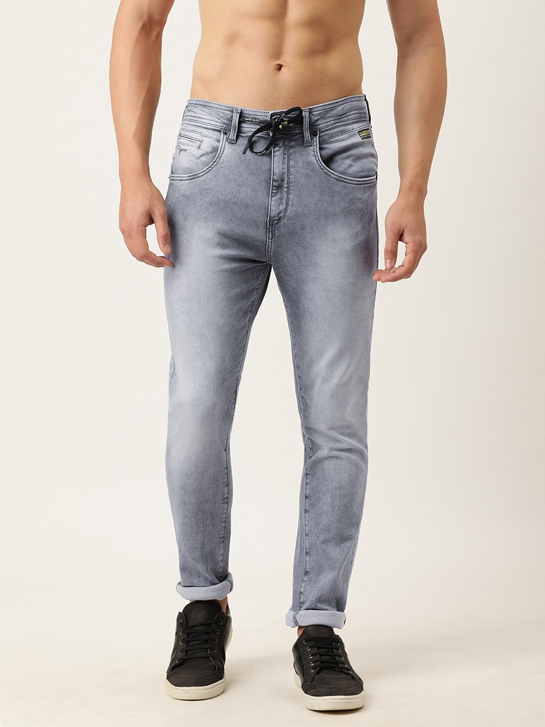 

Flying Machine Men Grey Mid-Rise Clean Look Stretchable Jeans