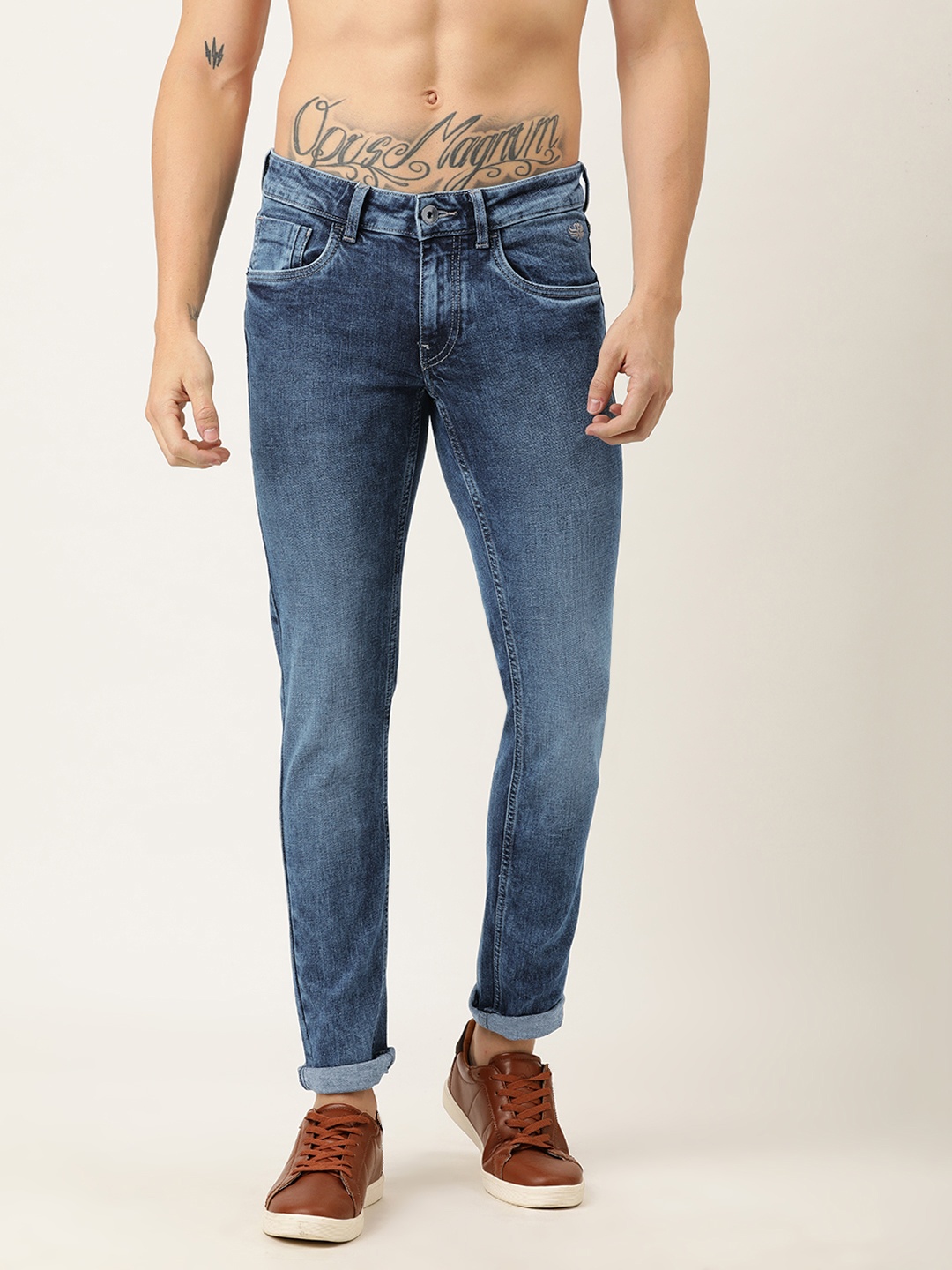 

Flying Machine Men Blue Jackson Skinny Fit Low-Rise Clean Look Stretchable Jeans