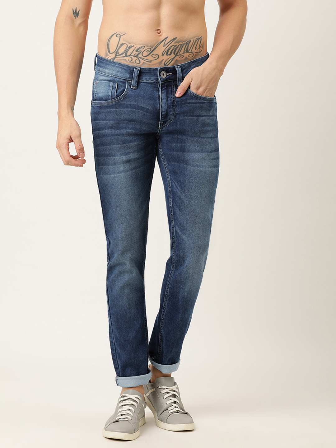 

Flying Machine Men Blue Skinny Fit Low-Rise Clean Look Stretchable Jeans
