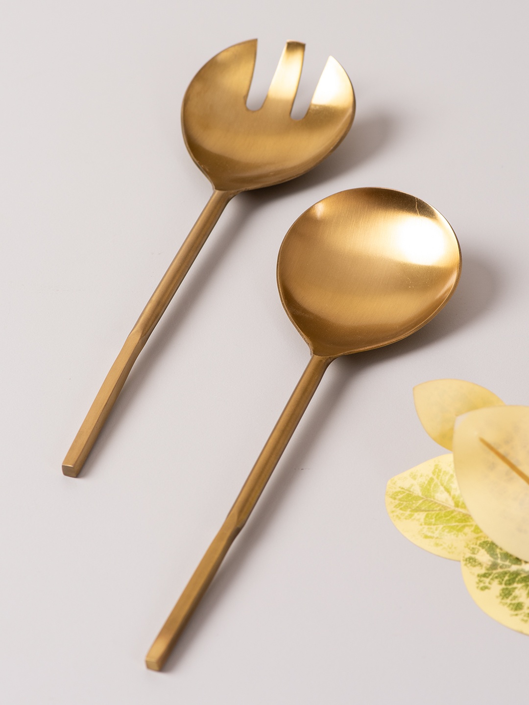 

nestroots Gold-Toned 2 Pieces Serving Spoons Set