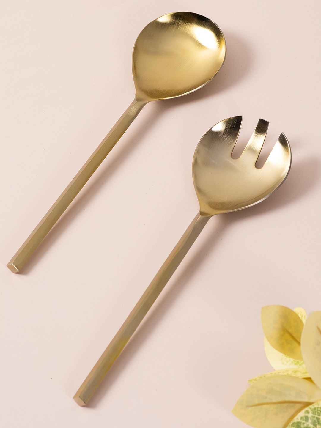 

nestroots Gold-Toned 2 Pieces Serving Spoons Set