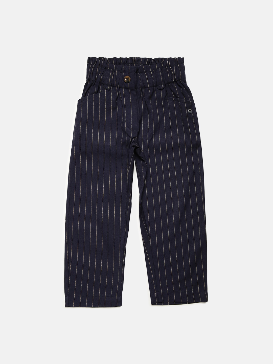 

ELLE Girls Blue Regular Fit Striped Chinos