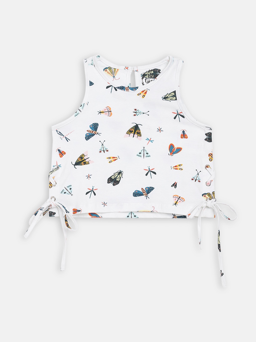 

Blue Giraffe White Printed Regular Top