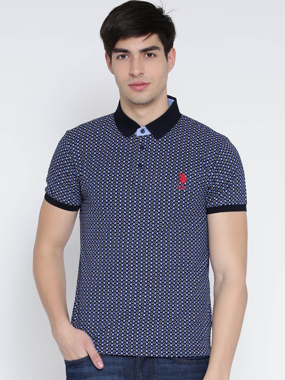 

U.S. Polo Assn. Navy Printed Polo T-shirt, Navy blue