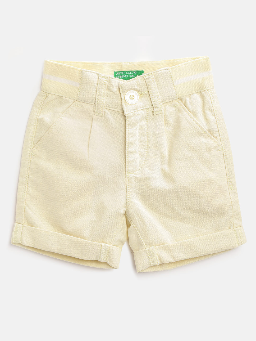

United Colors of Benetton Boys Yellow Solid Regular Fit Cotton Shorts