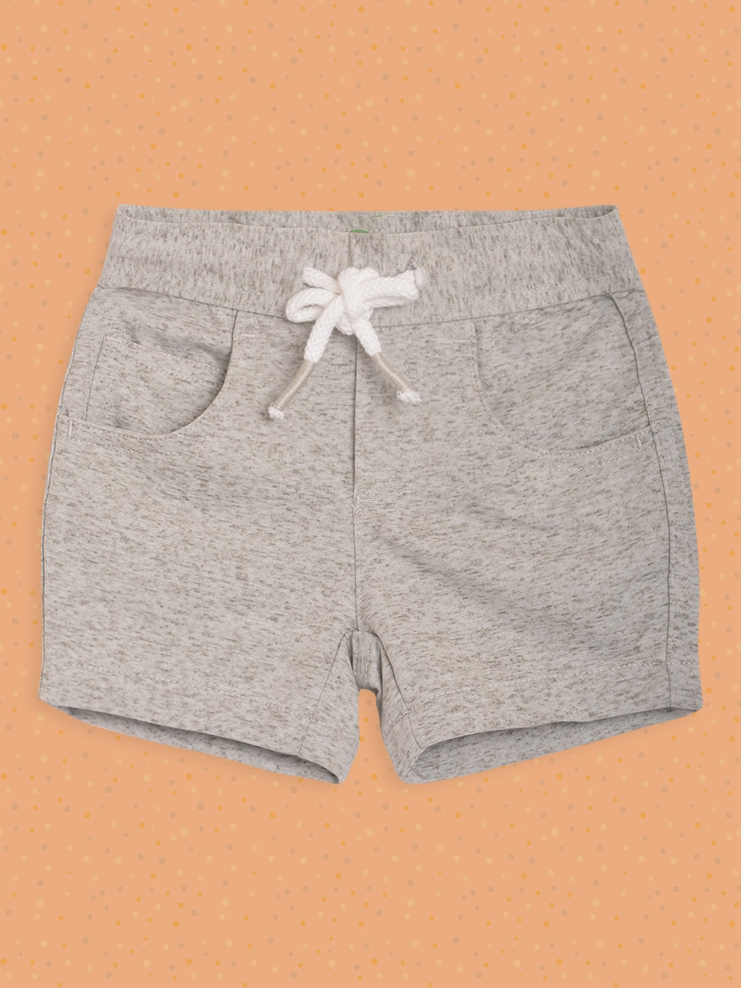 

United Colors of Benetton Boys Grey Mid-Rise Regular Shorts with Grindle Effect