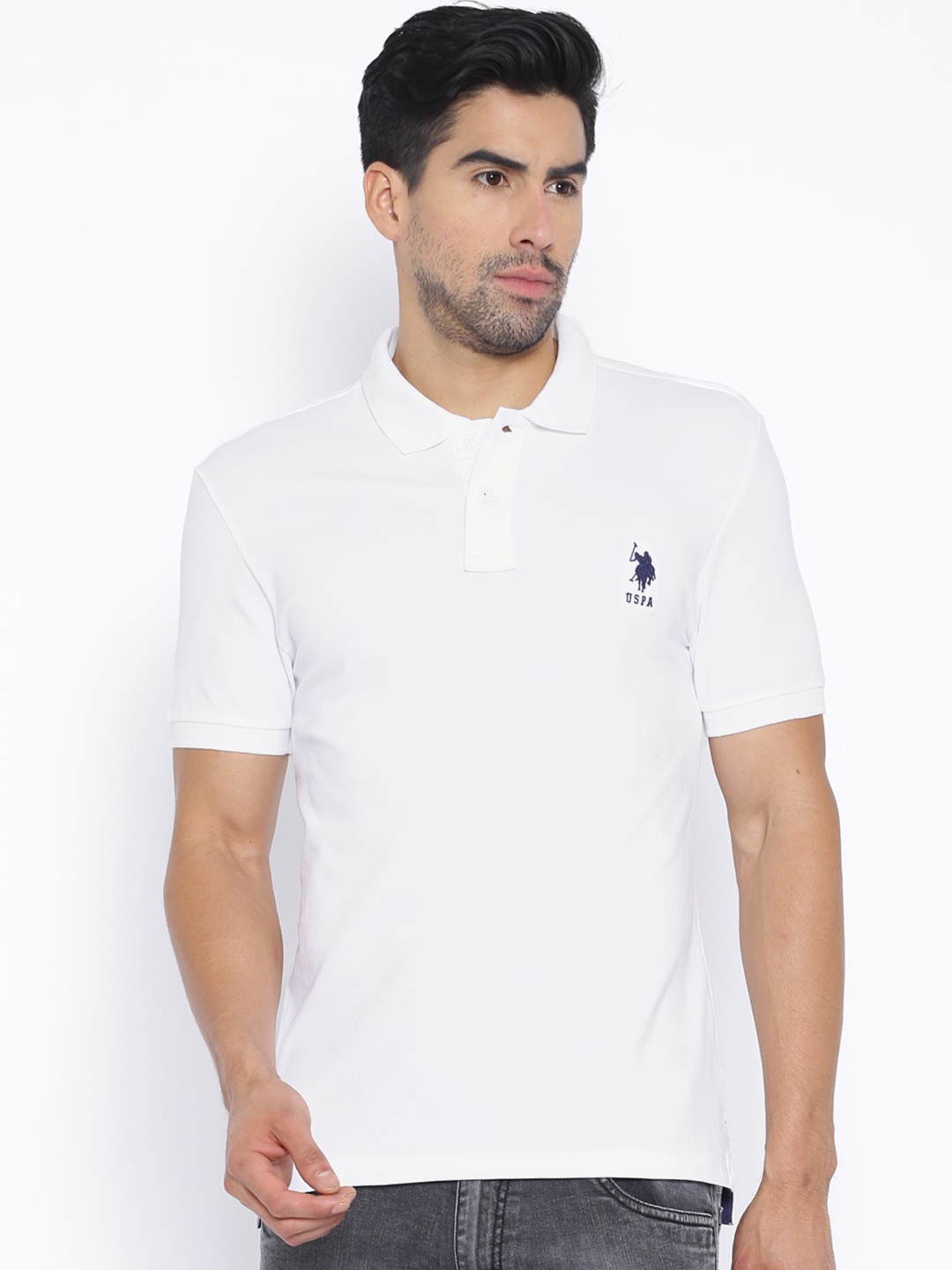 

U.S. Polo Assn. White Polo Pure Cotton T-shirt