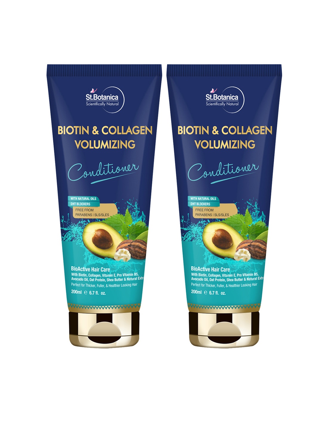 

St.Botanica Pack Of 2 Biotin & Collagen Hair Conditioner 200 ml, Blue