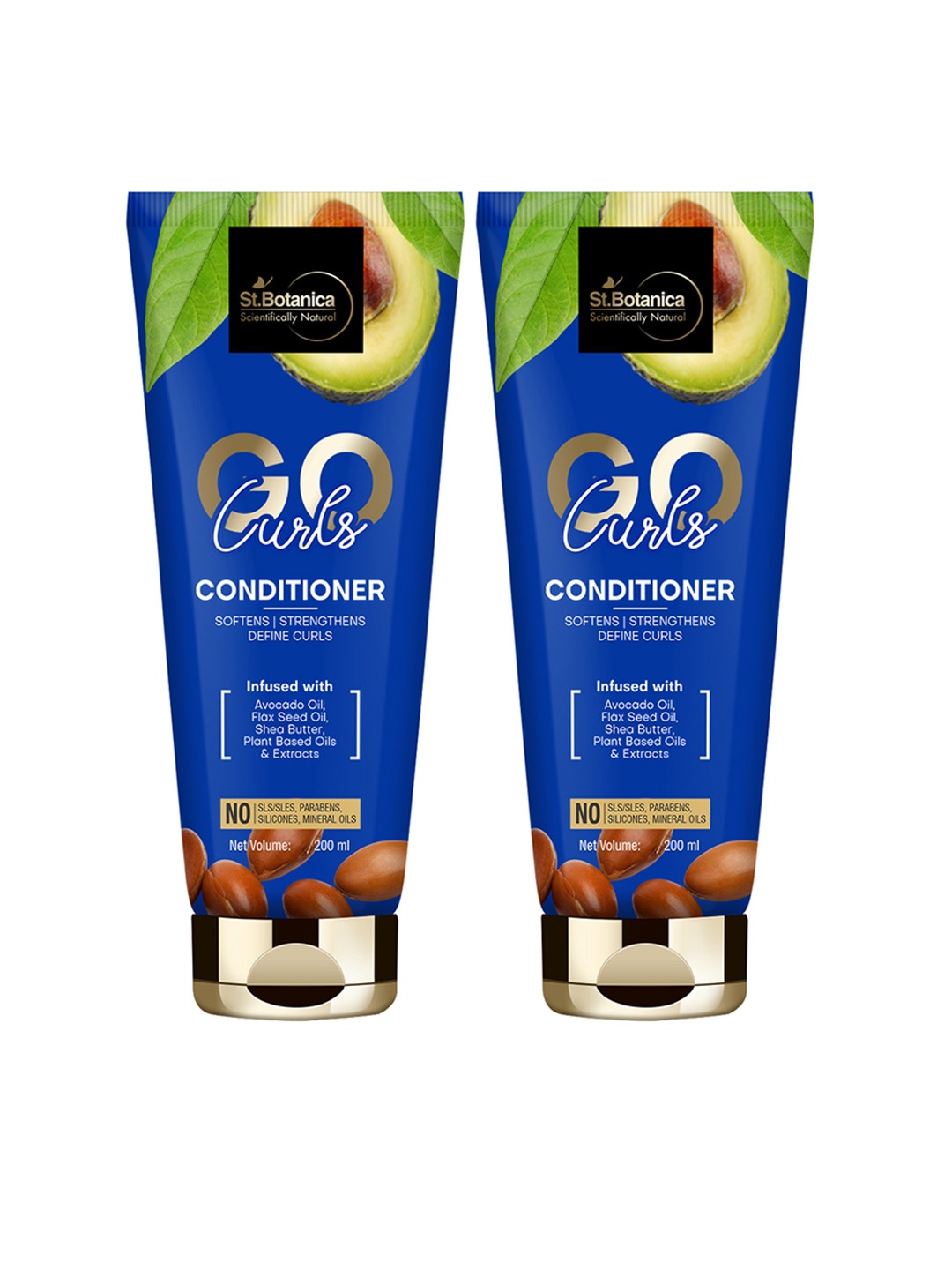 

St.Botanica Pack Of 2 GO Curls Hair Conditioner 200 ml, Blue