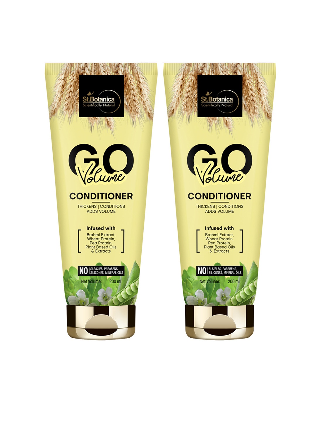 

St.Botanica Pack Of 2 GO Volume Hair Conditioner 200 ml, Yellow