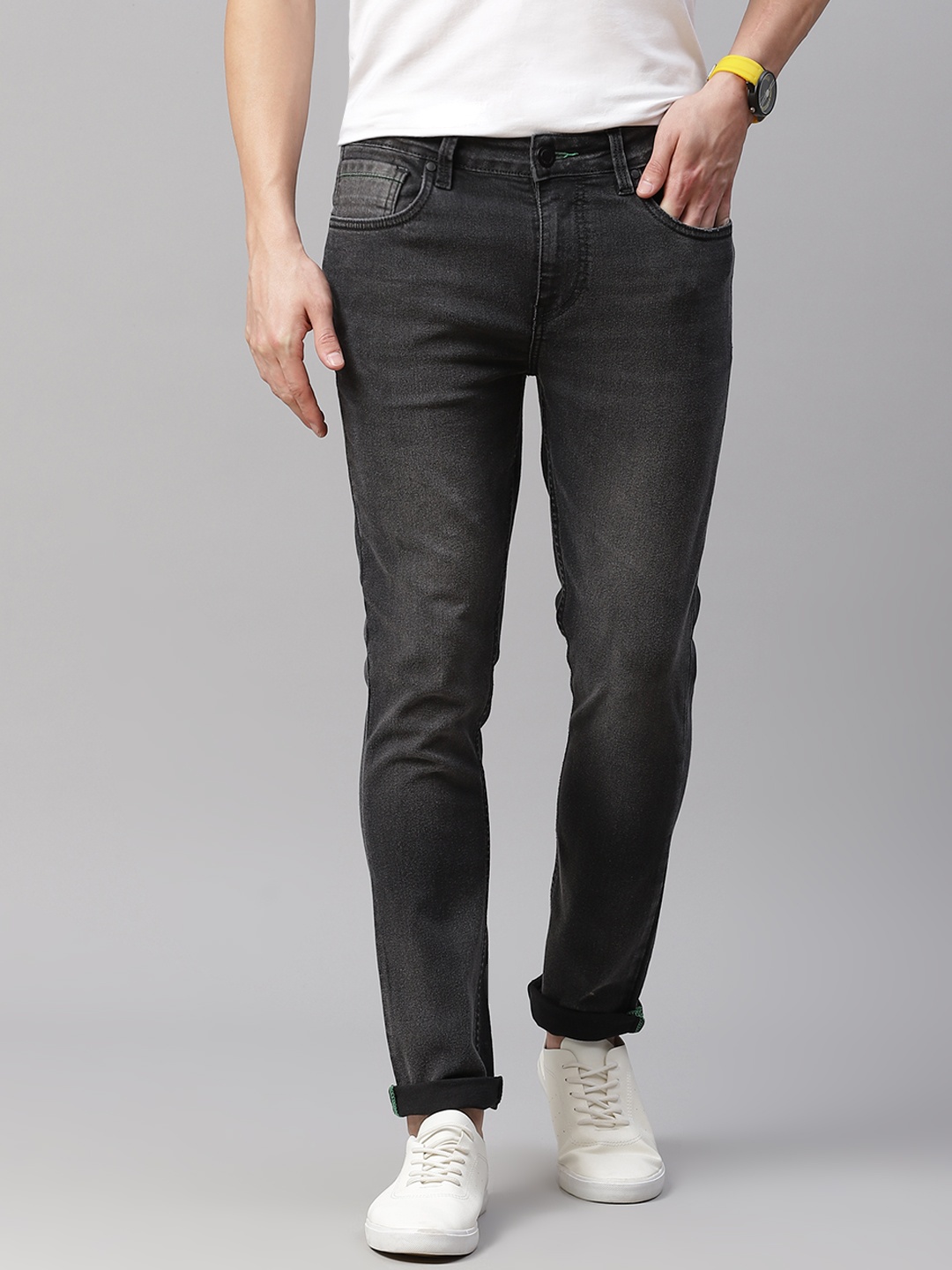 

Mast & Harbour Men Black Skinny Fit Light Fade Stretchable Jeans