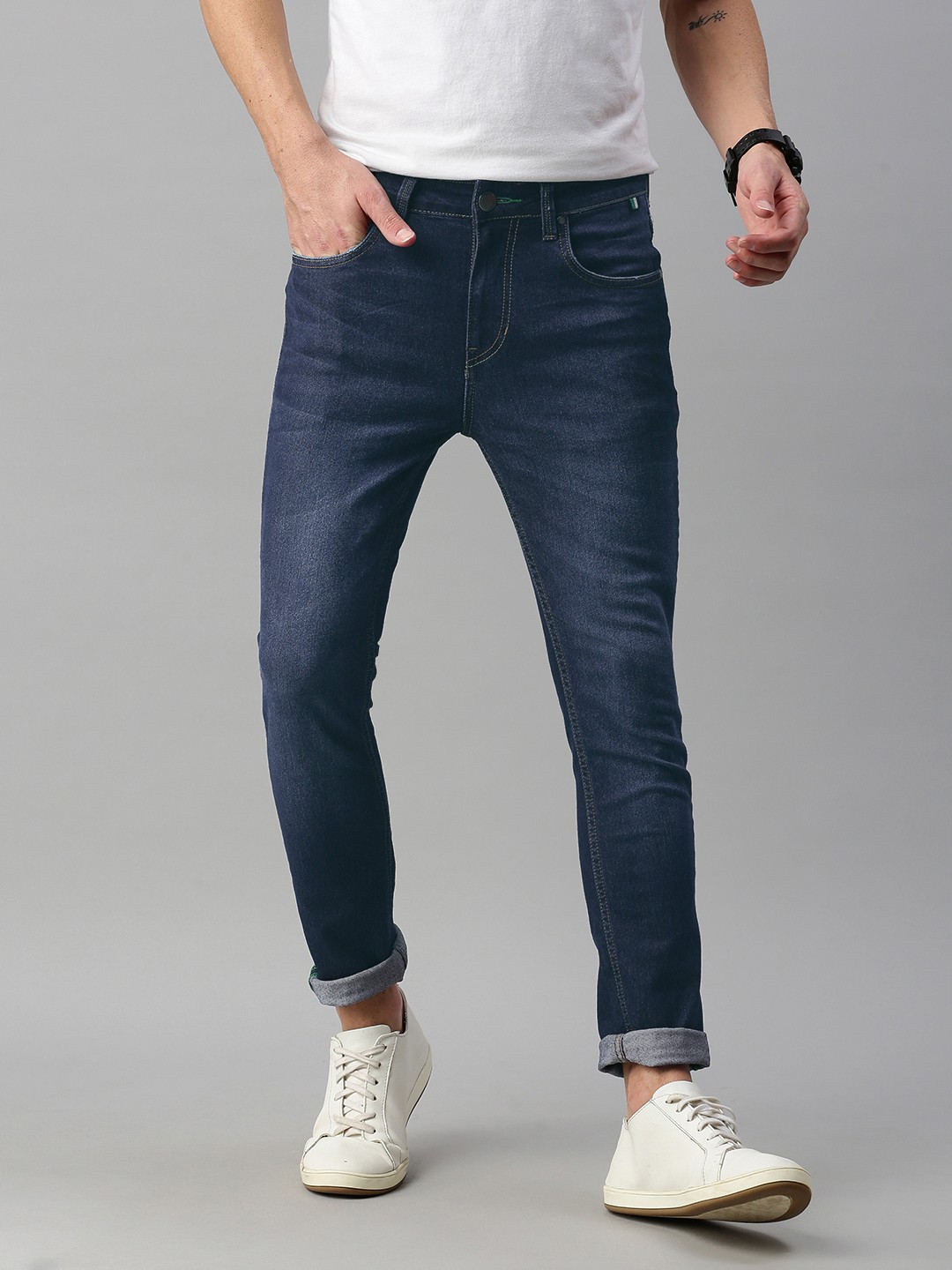 

Mast & Harbour Men Blue Skinny Fit Light Fade Stretchable Jeans
