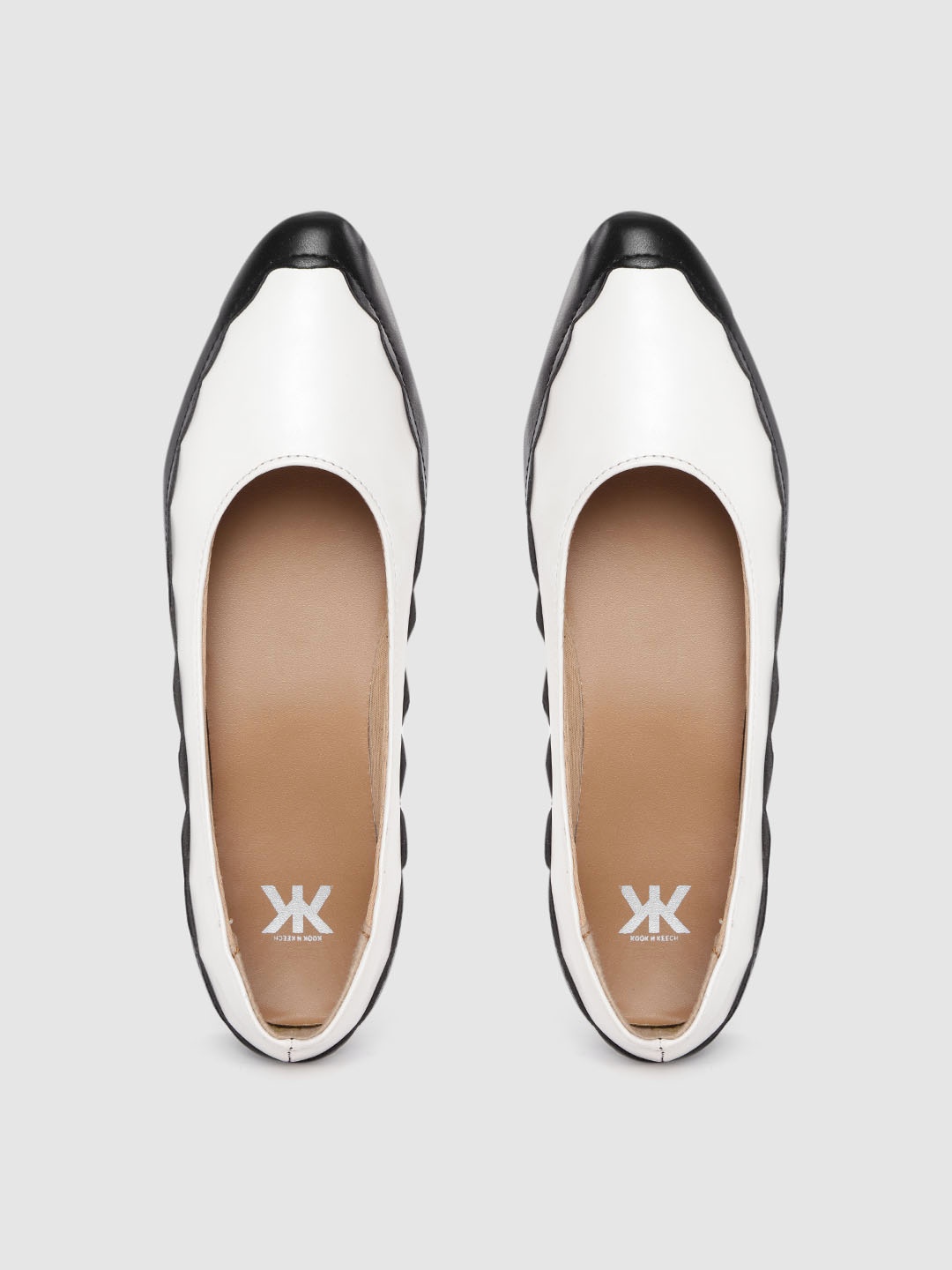 

Kook N Keech Women White & Black Colourblocked Ballerinas