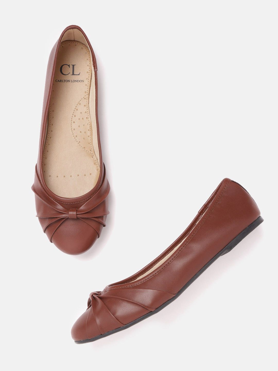 

Carlton London Women Brown Solid Ballerinas with Bow Detail