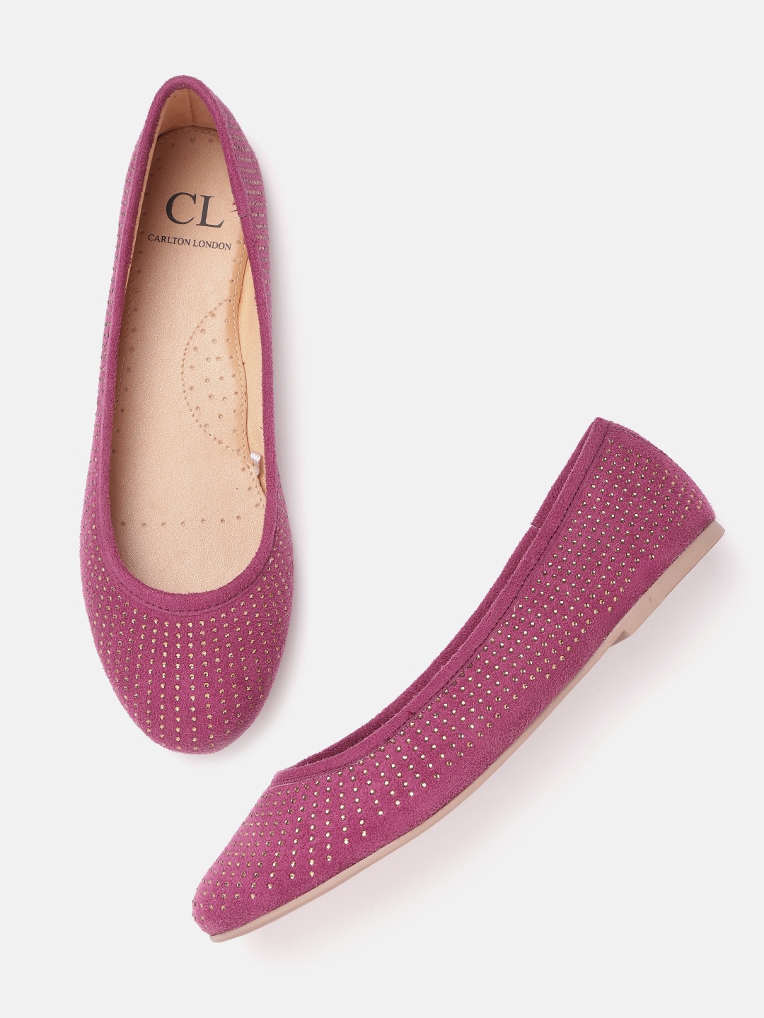 

Carlton London Women Purple & Gold-Toned Embellished Ballerinas